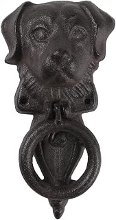 BRASSTAR Cast Iron Antique Style Rustic Dog Head Door Knocker Idyllic Farmhouse Vintage Decoration Outdoor Home Door Garden Decoration TQGJPT764