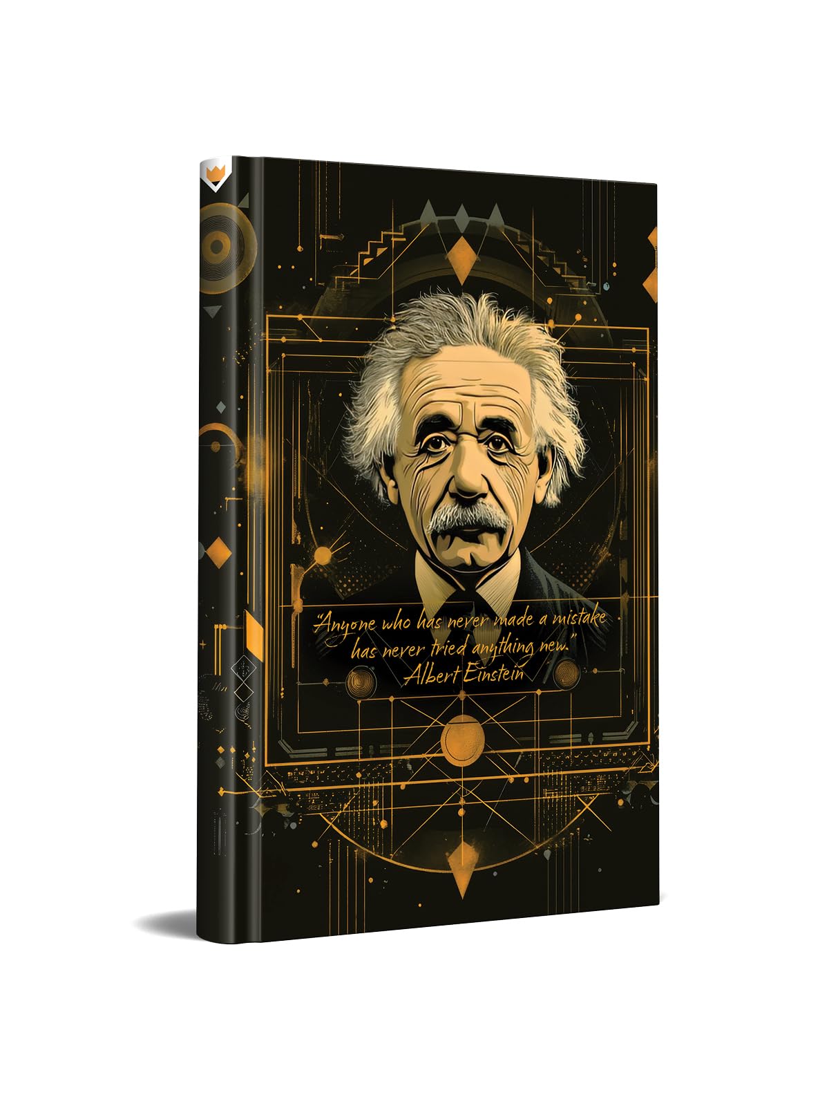 Albert Einstein Tasarımlı Çizgili Not Defteri – 13x21 Cm Sert Kapak 192 Sayfa