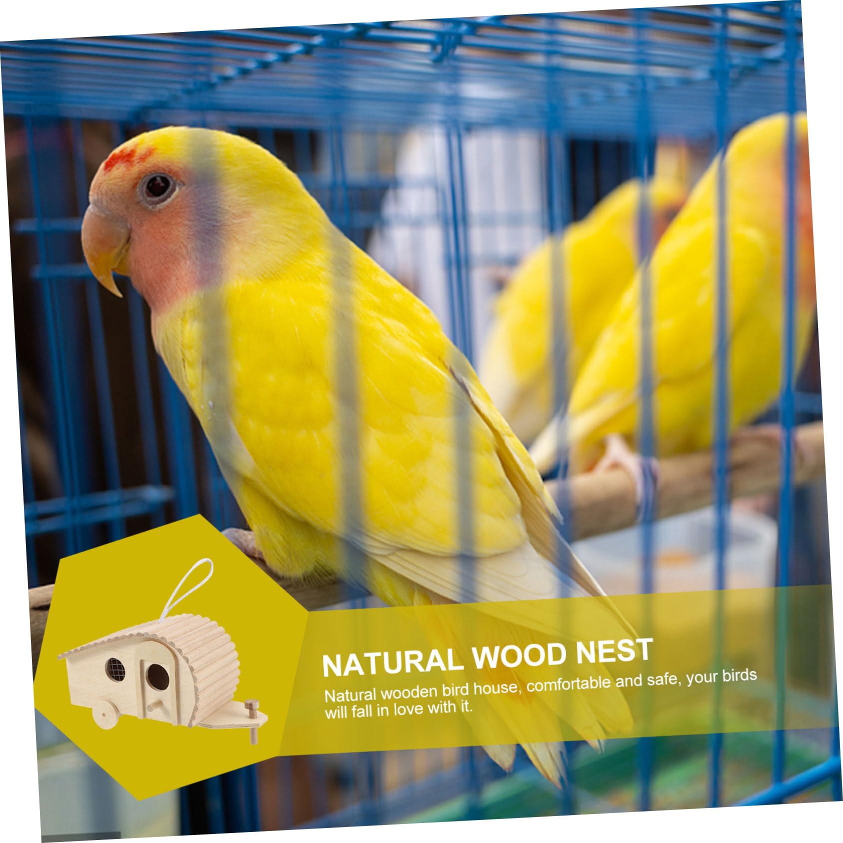 Casa Nido De Madera Natural para Pájaros Pequeños Nido Colgante para Jardín Exterior Decoración De Jardinería Suministros para Mascotas