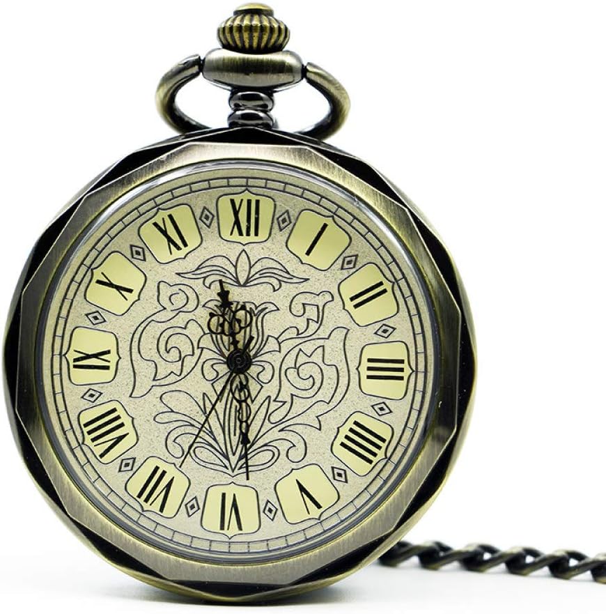 OIFMKC Pocket Watch Vintage Steampunk Mechanical Pocket Watch Clock Open Face Luxury Chain Stylish Men Woman Hand Winding Cool Pendant