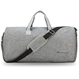 Convertible Garment Bag with Shoulder Strap, Carry on Garment Duffel Bag for Men Women - 2 in 1 Hanging Suitcase Suit Travel Bags (Grey)