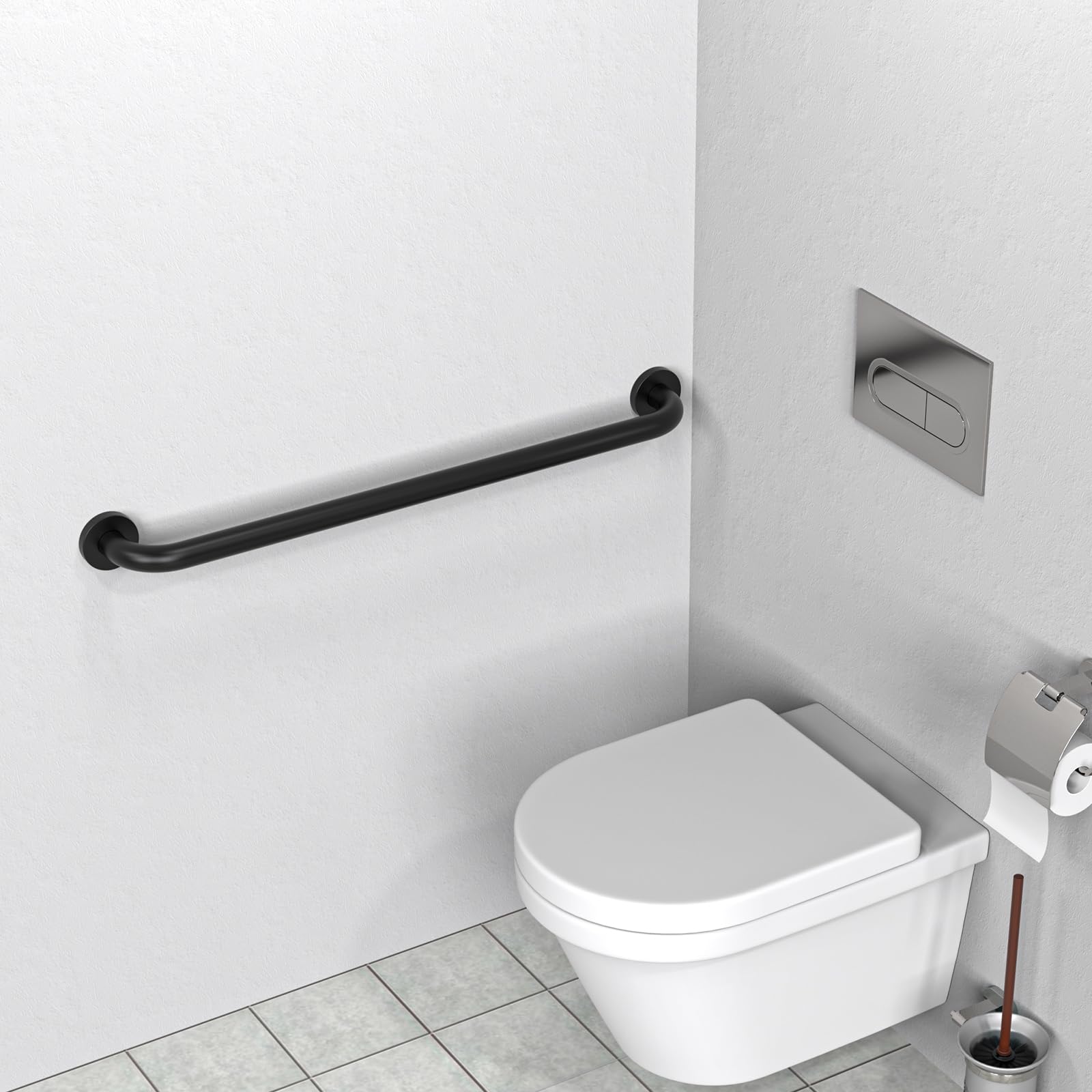 Zuext - Barra di sostegno per doccia, in acciaio inox, per vasca da bagno, con maniglia, per bilanciamento della doccia, supporto di sicurezza per mano/mano/mano/disabili anziani (3,2 cm di diametro)
