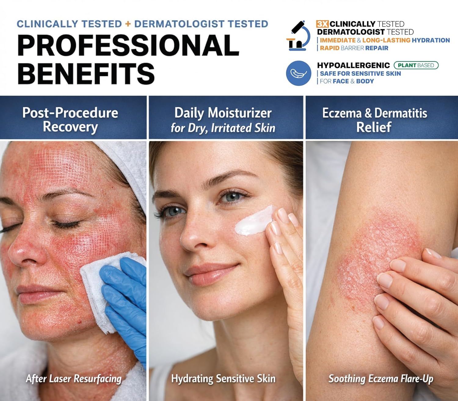 Barrier Repair & Hydrating Face Moisturizer #003 — Hypoallergenic Face Lotion for Sensitive Dry Skin — Long Lasting Hydration — Daily Moisturizer for Face — Post Procedure Recovery Cream — Made in USA - Image 6