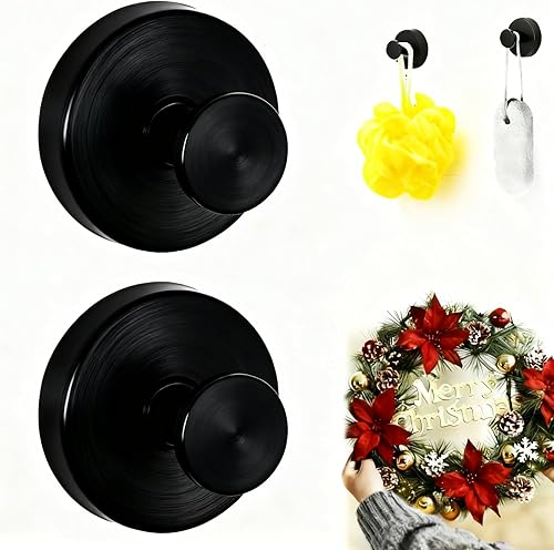 Miniatura 10 de Ganchos de ventosa para coronas de puerta, resistentes y reutilizables con ventosa para puerta delantera, pared de baño, cocina, ventana de vidrio,