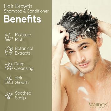 VANIDOX Carbonic Acid Shampoo and Conditioner for Men and Women, Deep Moisturizing Conditioner, Thickens, Softens, Smooths Set for Hair Growth and Repair, Made in USA - 16 Fl Oz Each