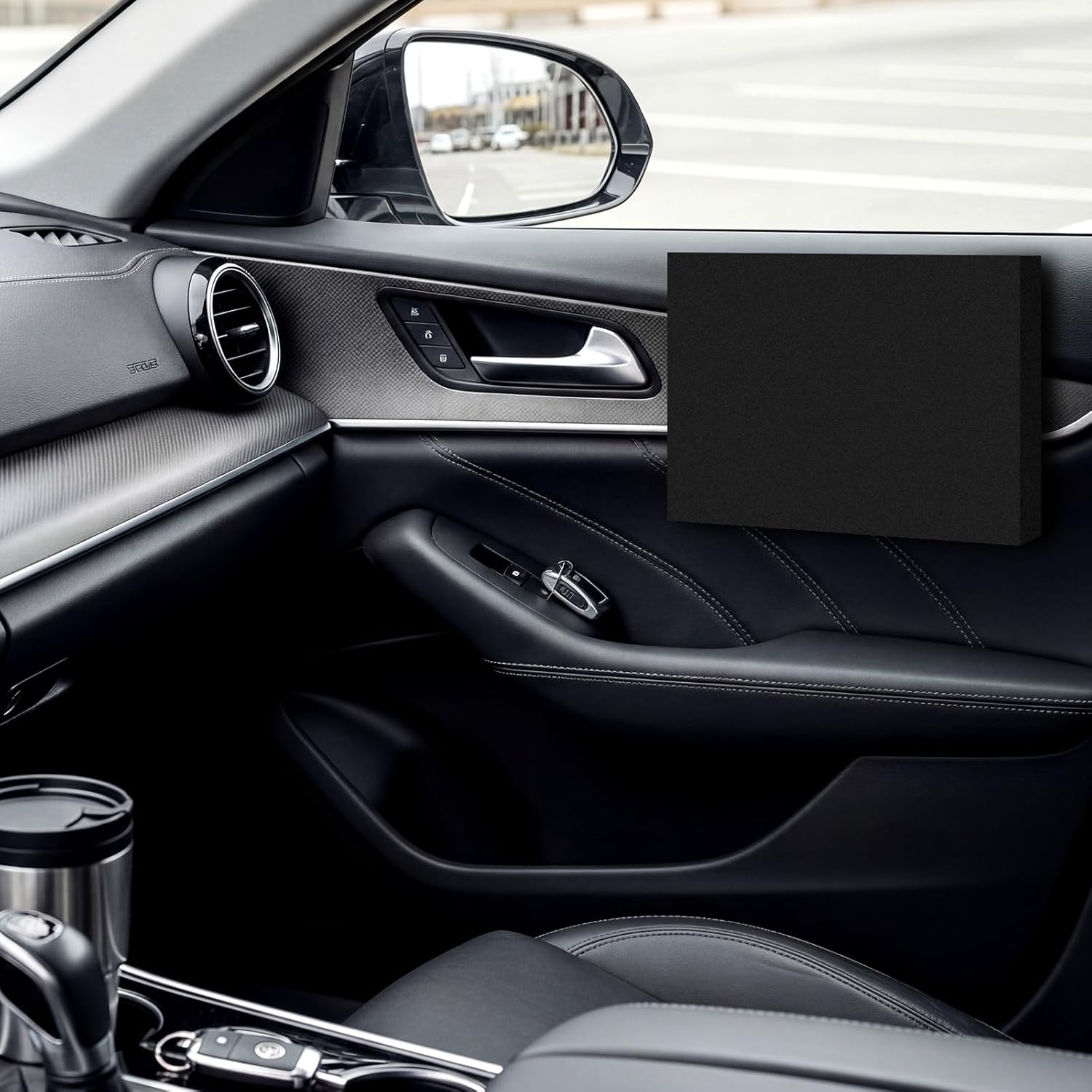 4 Pcs 1" Thick Foam Padding Sheet with Adhesive Backing 16 x 12 Inches Self Stick Neoprene Insulation Foam Sheet Black for Furniture Cars Speakers