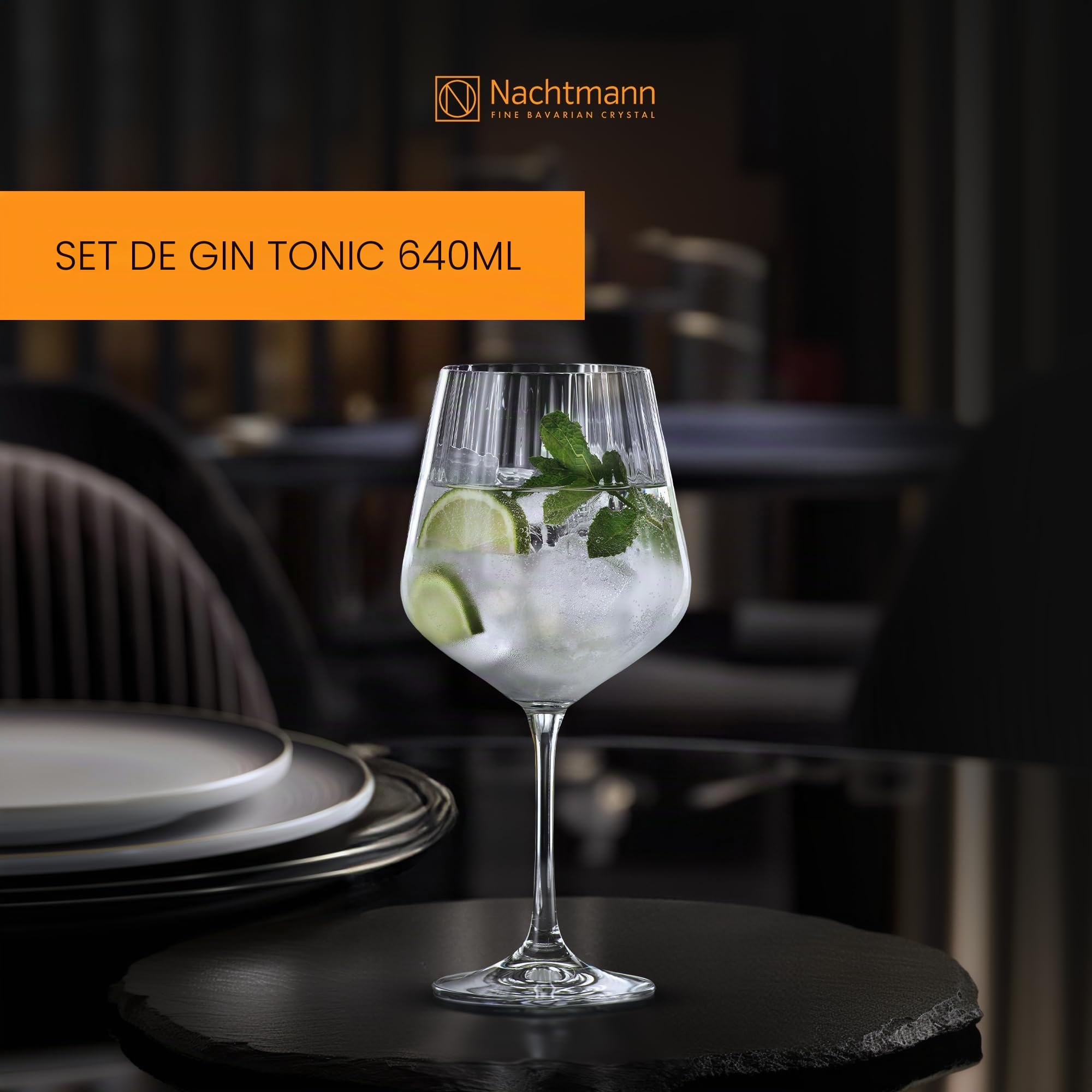 Spiegelau & Nachtmann, Gin & Tonic 102892 - Juego de 4 piezas de Vidrio (640 ml, 22,2 cm)