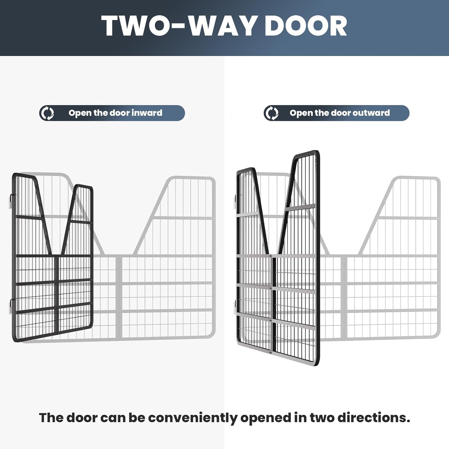 54" W × 44" H Stall Guard for Horses, 1" Thick Steel Frame, Two-Way Stable Door, Heavy Duty Steel Horse Stall Guard, Horse Stall Gates for Horses, Stables, Horse Stall Guard, Fence