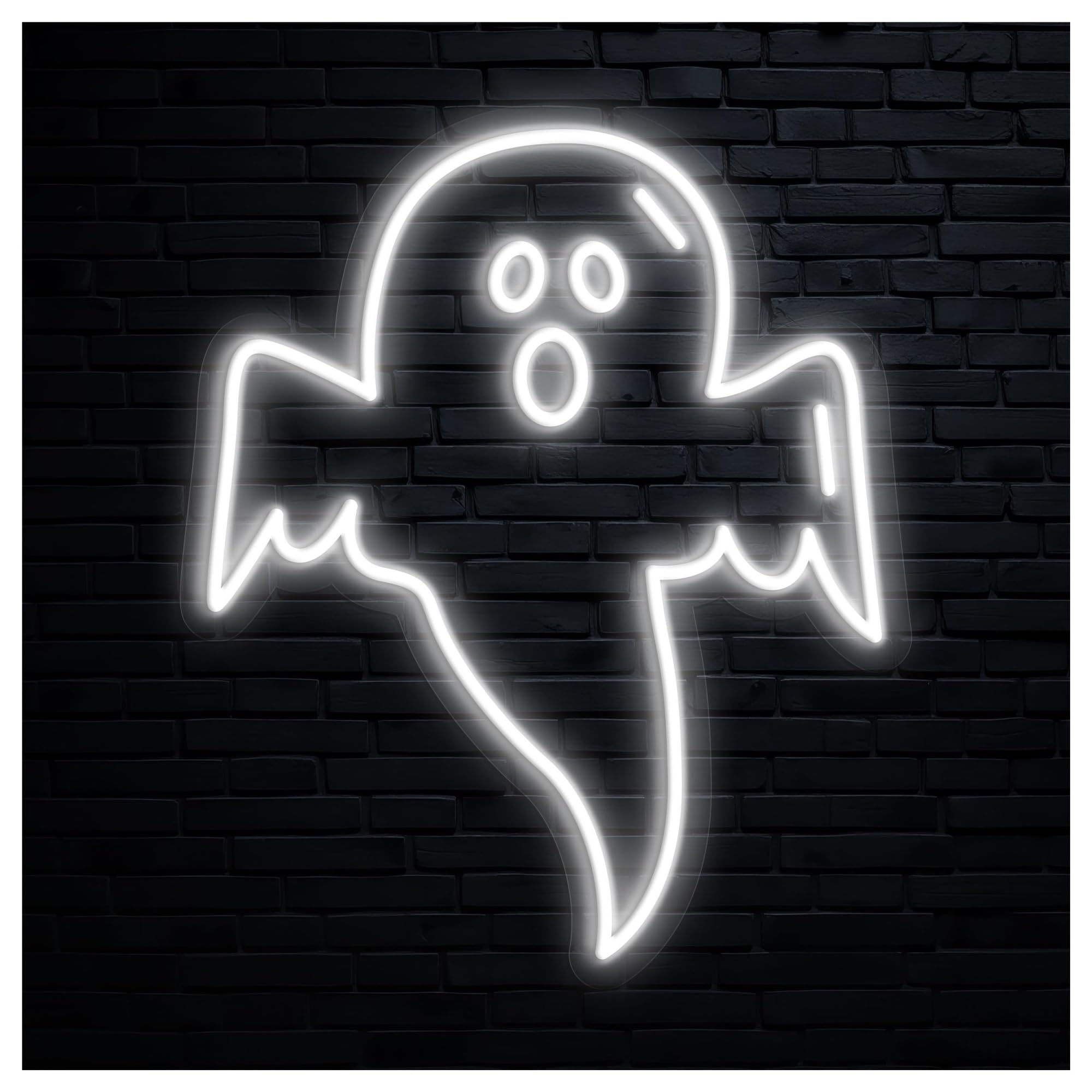 RONGCH Hanging Art Signs Ghost Boo Neon Sign, Suitable for Game Room Decor with Brightness Adjustable 36cm