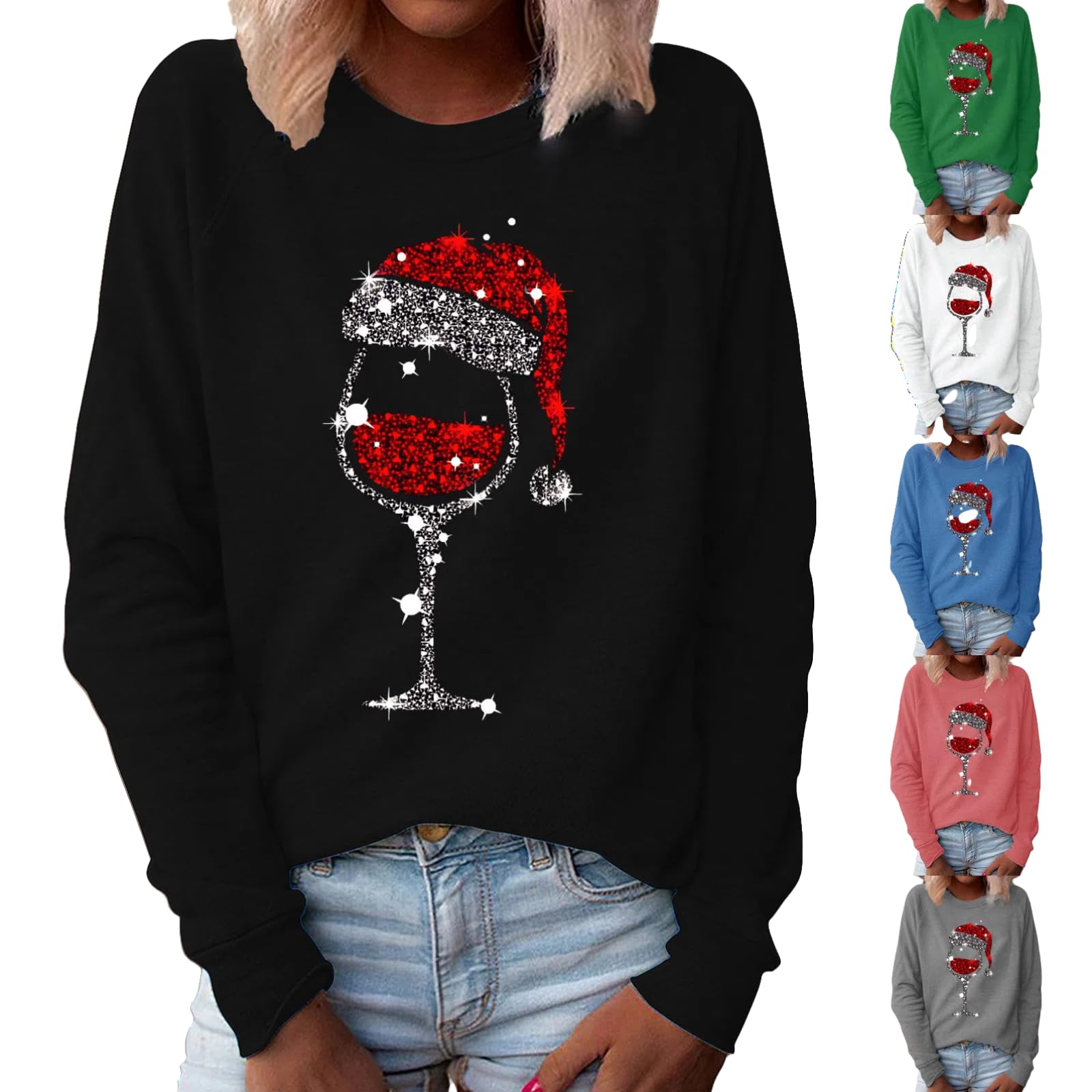 Christmas Sweatshirts For Women Merry Sweatshirt Ugly Christmas Sweater Su ter Navide o Mujer Vintage Cute Crew Neck