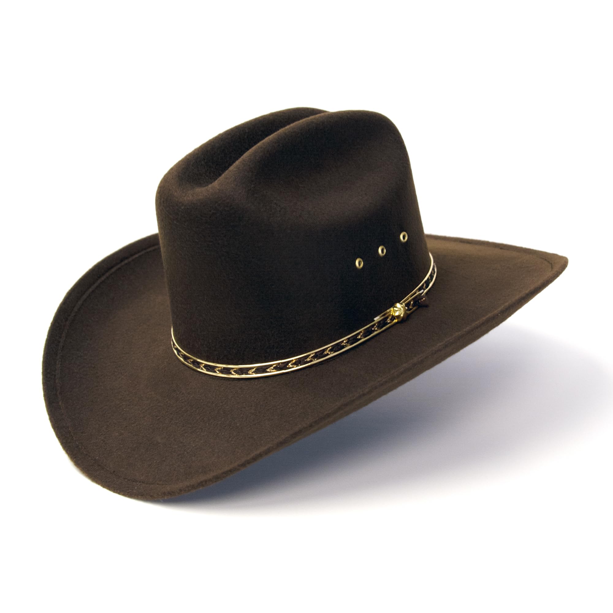 WESTERN EXPRESSmens Western Express Faux Felt Finish Cowboy Hat - Cattleman Style With Gold Hat Band | Cowboy Hats for Men and Women Cowboy Hat (pack of 1)