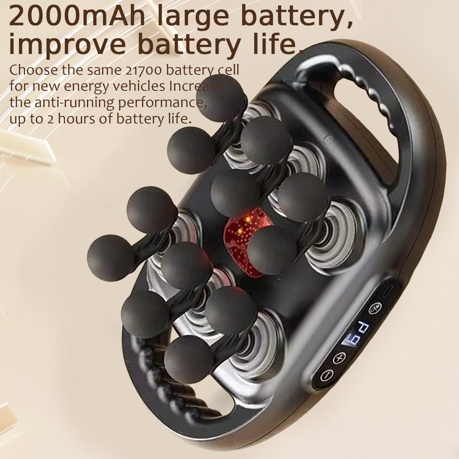 16&12 Kopf Massagepistole,Ergonomisches Hand-Vibrationsmassagegerät mit 30 Stufen und 3 Modi,Elektrisches Massagegerät Muskelmassagepistole, Handmassagegerät zur Muskel Massage für Rücken (12 Kopf)