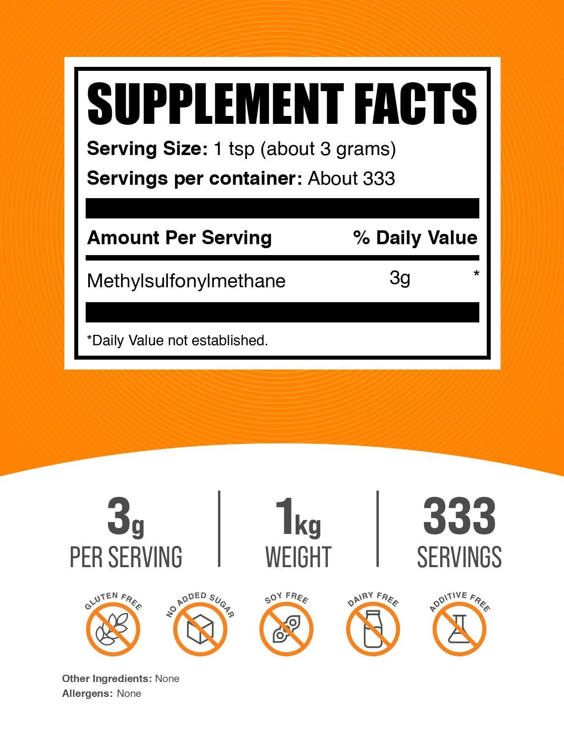 BulkSupplements.com MSM Powder - 1KG (Pack of 1) — Amazon image 2