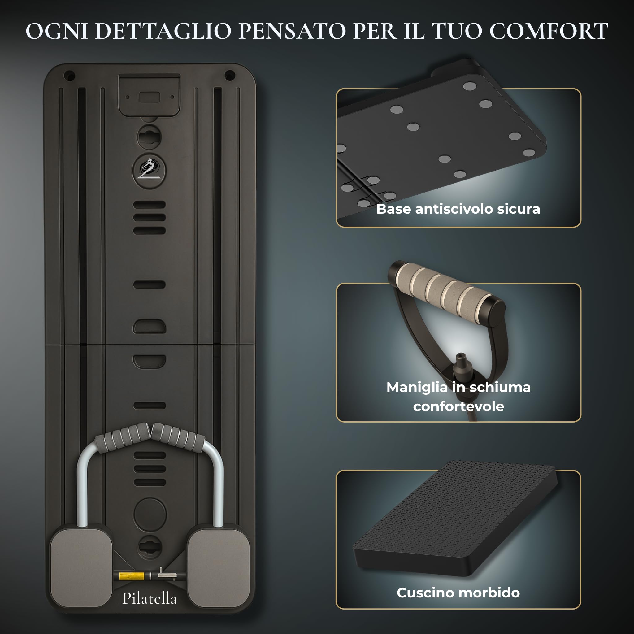 Pilates Reformer per Casa 5 in 1 | Mini Reformer Pilates, Tavola Pilates, Pedana Pilates Casa, Pilates Board Premium + Ebook 10 Esercizi