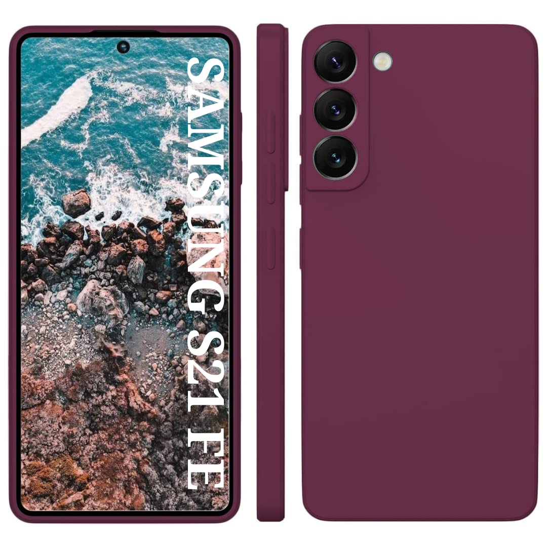 LOXXO® Liquid Silicone Case with Microfiber Coushioning Compatible for Samsung Galaxy S21 FE 5G Shockproof Slim Back Cover, Gel Rubber Full Body Protection - Wine Red (B0B3RWMB73) Amazon Price History, Amazon Price Tracker