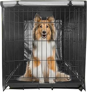 caixote - canil para cães Lavagem e secagem em máquina Capas gaiola respirável - Capas gaiola para caixas cães adequadas para 60 cm Caixa cachorro preta Nanyaciv