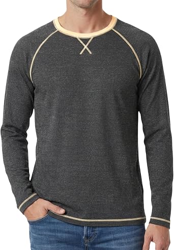 Decrum Mens Raglan Sleeve Crew Neck T Shirts