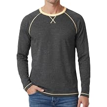 Decrum Mens Crew Neck T Shirts - Casual Fashion Long and Short Sleeve Raglan Shirt Men