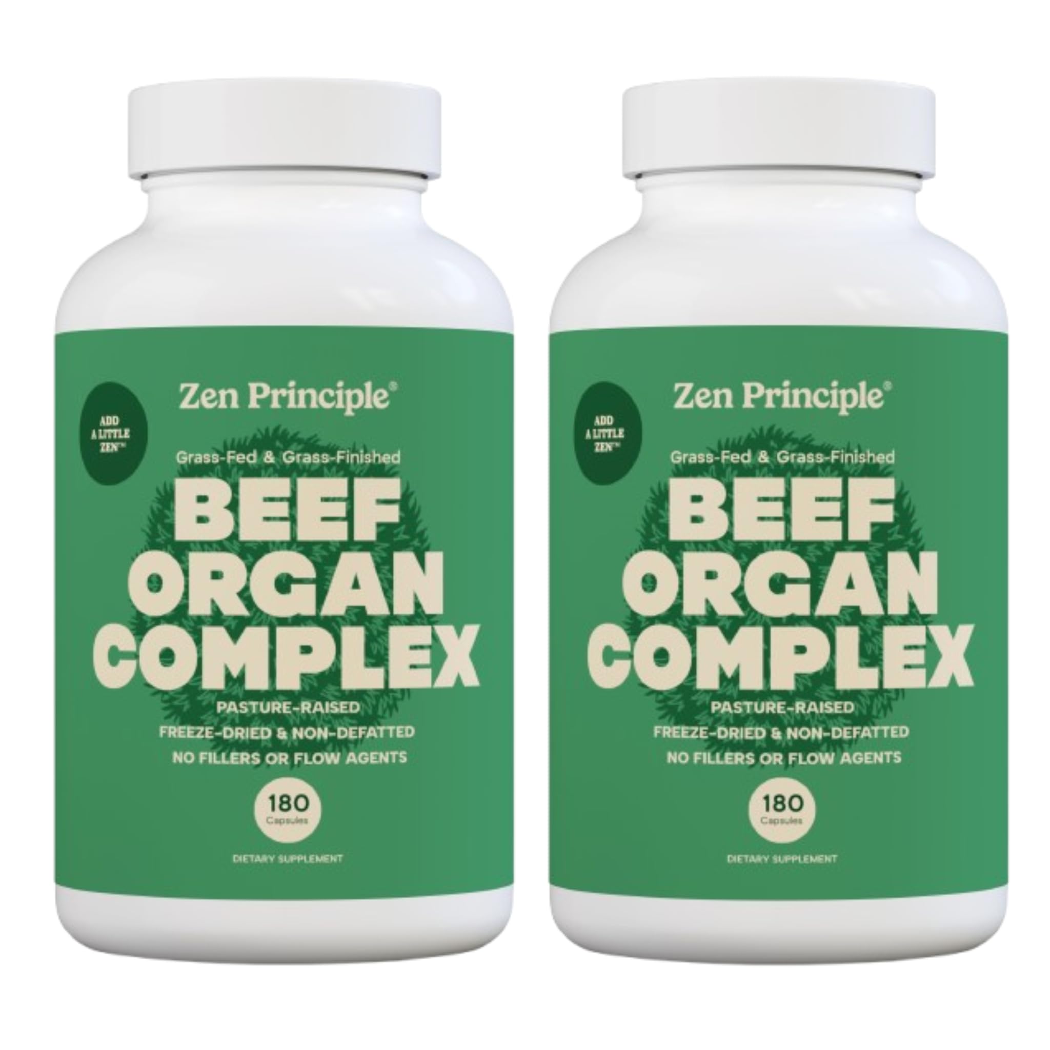 Zen Principle Grass Fed Beef Organs Supplement – Desiccated Liver, Heart, Kidney, Pancreas, Spleen, Intestine & Tripe/Stomach – Grass-Fed & Grass-Finished on the Natural Pastures of New Zealand 2-Pack