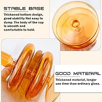 Vista 3 de Portavelas de vidrio transparente, jarrón decorativo para velas de cristal para mesa de comedor, centros de mesa, boda, iglesia (naranja)