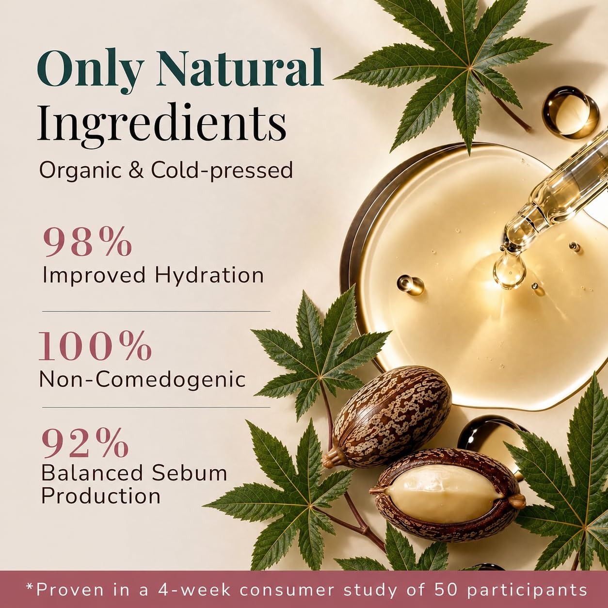 USDA Organic Castor Oil, 100% Pure Cold-Pressed Hexane-Free