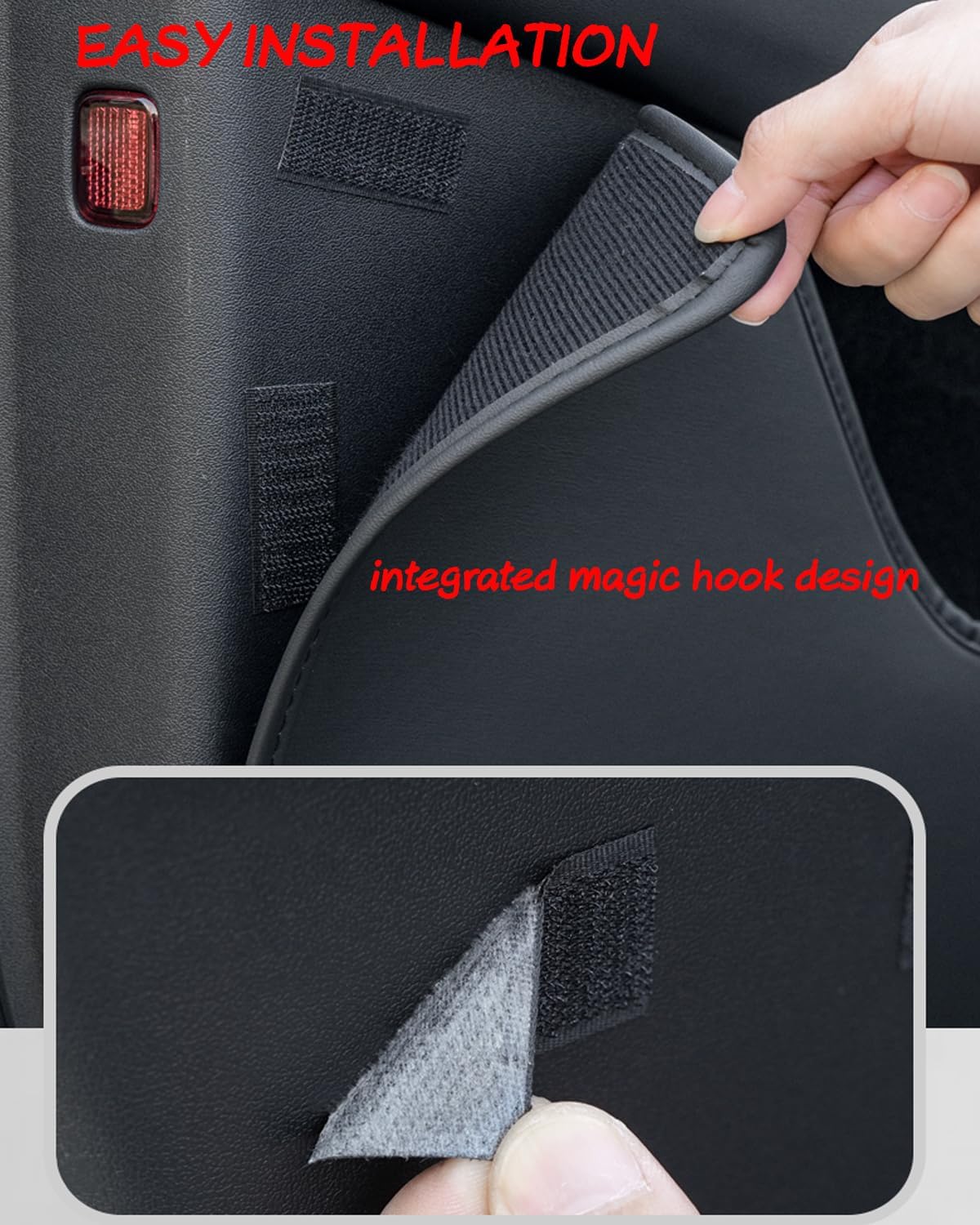 Car Door Anti Kick Pad，Model 3 Leather Fabric D oor Panel Protectors Compatible with Tesla Model 3 Highland Interior Accessories (Set of 4) (Model 3 Highland Door Panel Protector)