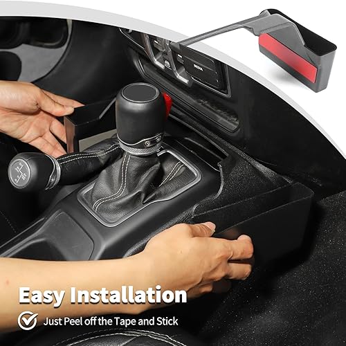 Miniatura 4 de JWWY Caja de almacenamiento para palanca de cambios para Jeep Wrangler JL JLU y Gladiator JT 2018-2025 + 4xe, organizador de cambios, bandeja de