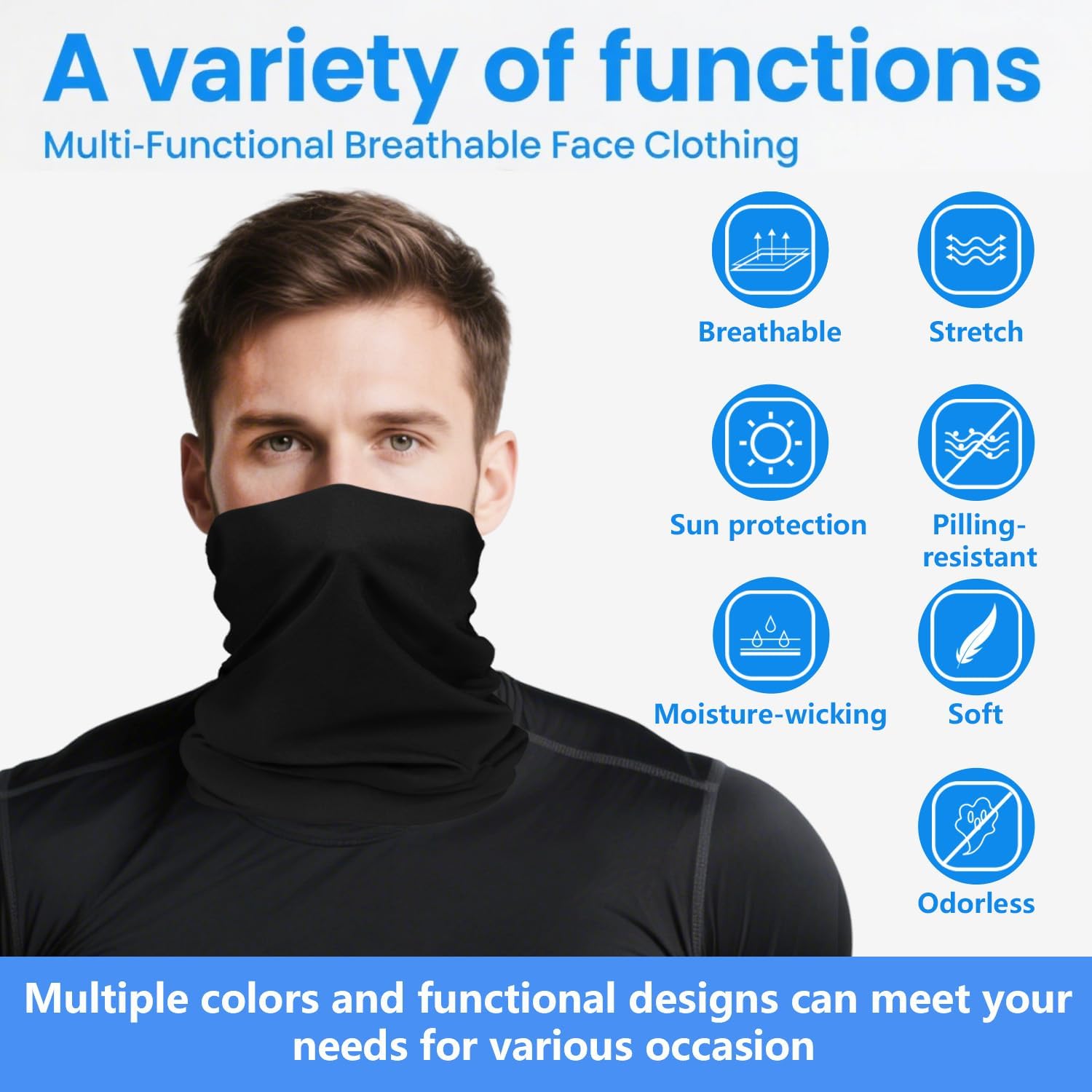 Cooling Neck Gaiter For Men Women UV Face Mask Cover Sun Protection Balaclava Bandana - Image 3