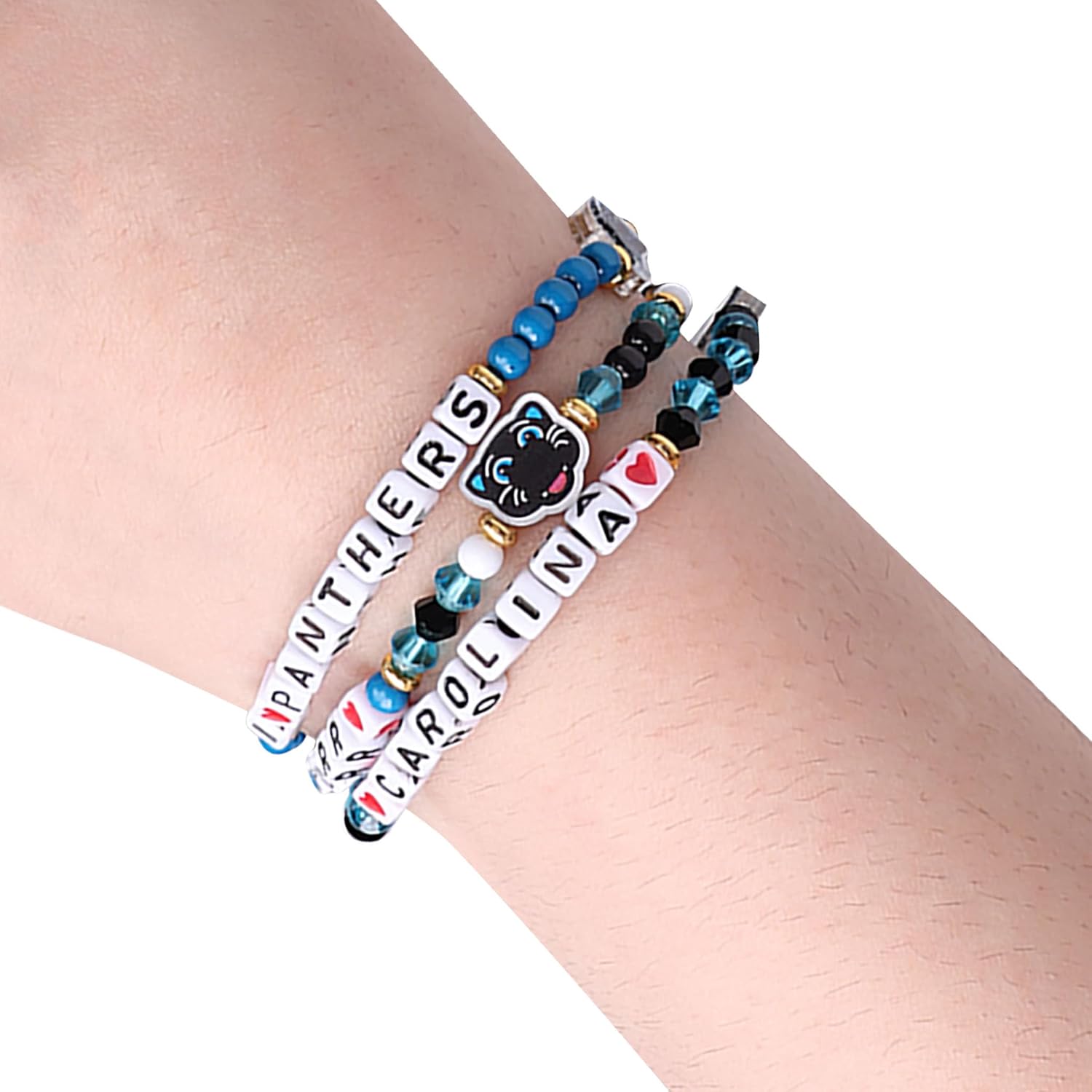 FOCO Carolina Panthers NFL 3 Pack Team Friendship Bracelet