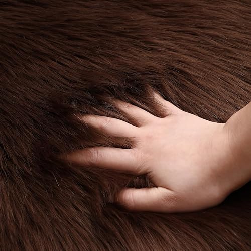 Miniatura 122 de Alfombra blanca de piel sintética de piel de oveja de 2 x 6 pies, alfombra mullida súper suave y esponjosa utilizada para dormitorio, suelo de Blanco