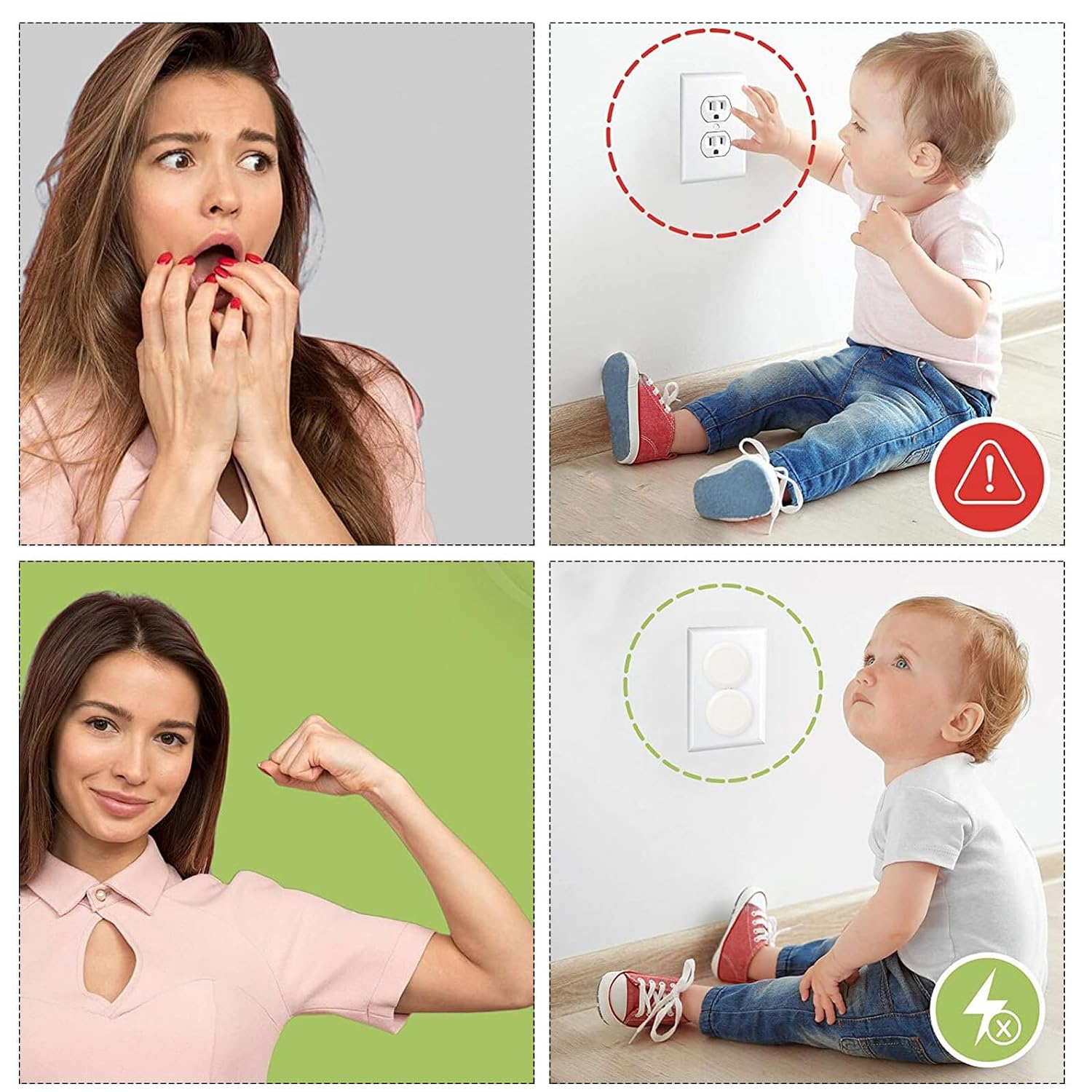 50Pcs Plug Covers Outlet Socket Protectors Childproof Electrical Safety Proofing Wall Guard with Smooth Rounded Edges for Pets Easy to Install Prevents Finger Insertion and Object