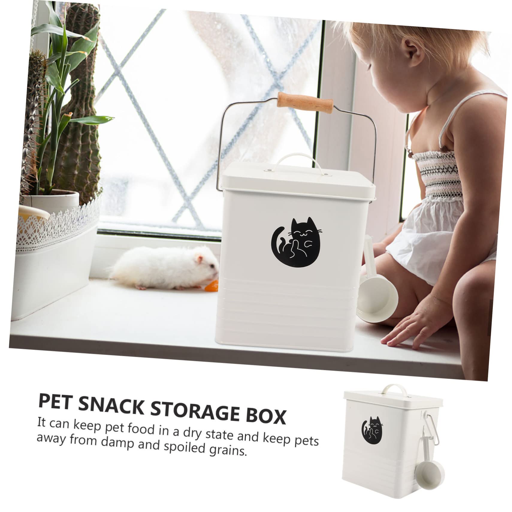 Garneck Contenitore Per Cibo Per Gatti Con Coperchio Comodo Contenitore Per Snack Per Cani Secchio Per Conservare Cibo Per Gatti Materiale Di Resistente e Durevole Accessori Per Cani