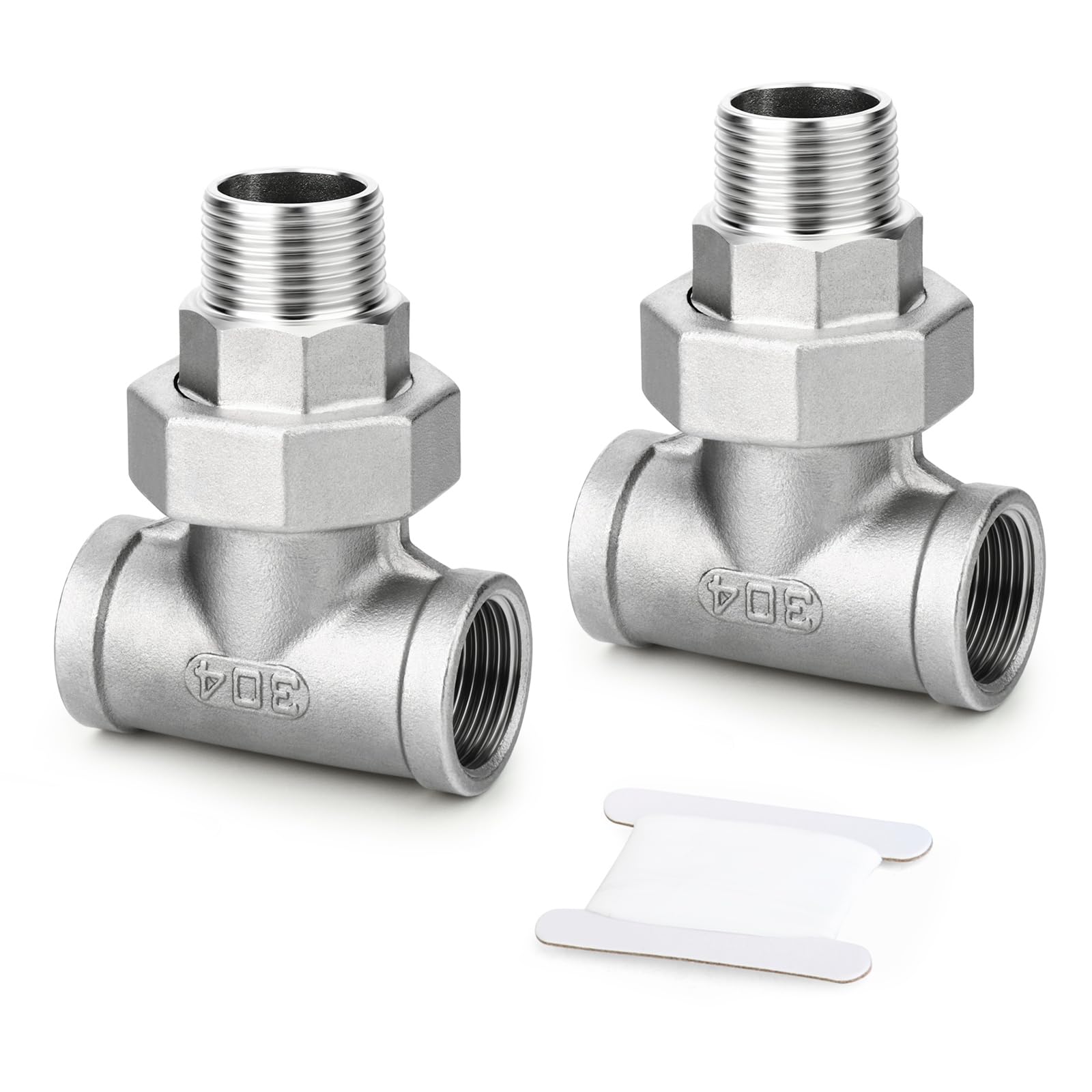 TAILONZ PNEUMATIC 304 Acero inoxidable Fundición T 3 vías Unión Tubo Accesorio 3/8" Hembra x 3/8" Macho BSP Adaptador de rosca (paquete de 2)