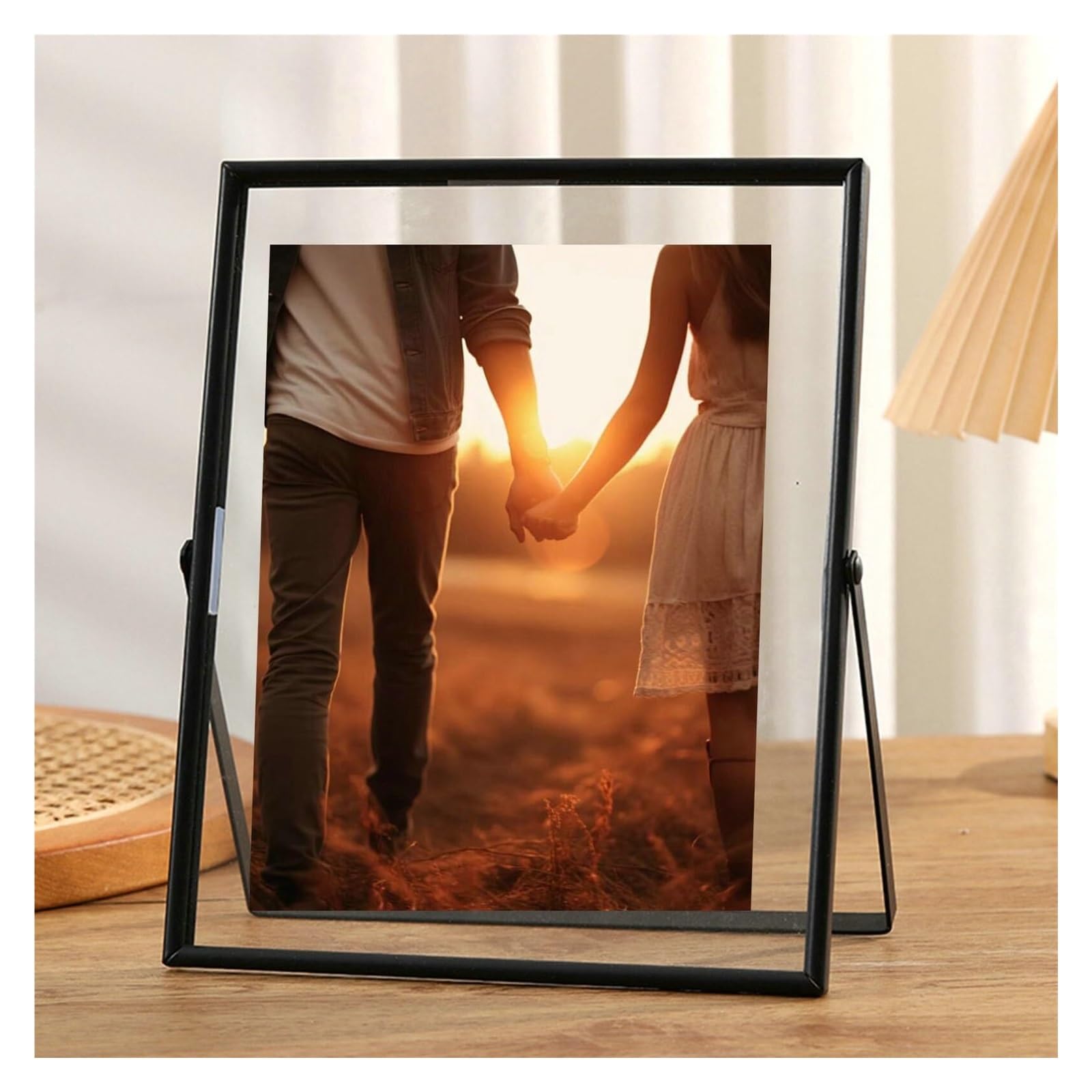 Cadre photo mariage finition noire mate haut de gamme pour table