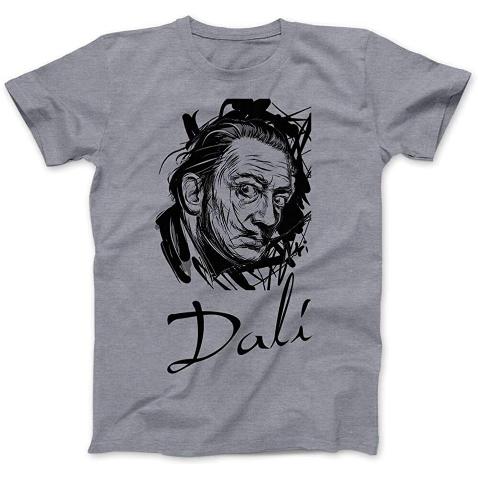 SIMOROL Men's Salvador Dali Tribute T Shirt Cotton Surrealism The Elephants Grey L