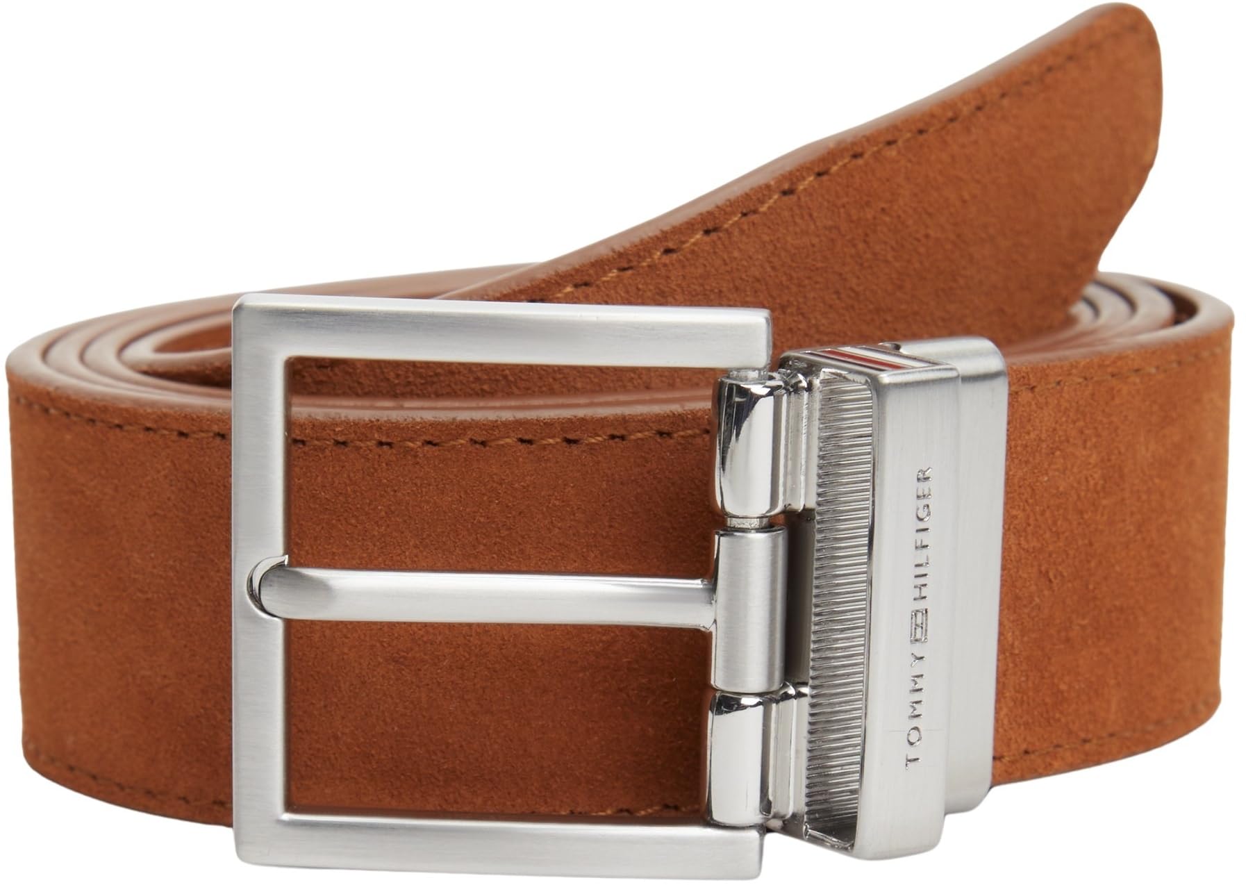 Tommy Hilfiger Men's Winter Cognac Reversible Square Buckle Leather Belt