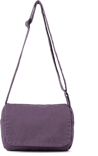 Vista 8 de Bolso cruzado pequeño para mujer, lindo bolso de lona mini bolso de mensajero Negro