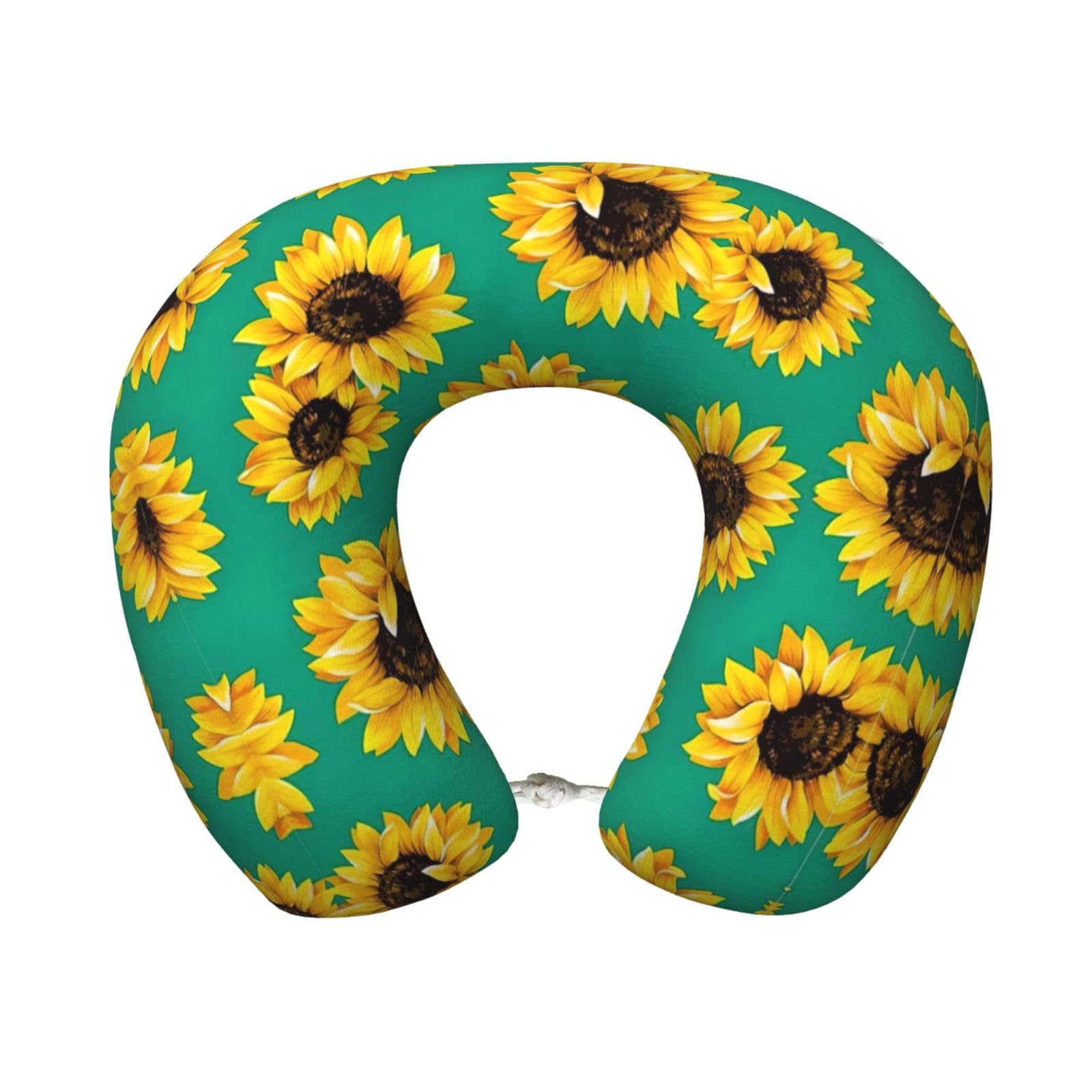 Oreiller de voyage personnalisé mousse à mémoire de forme coussin cervical tournesols