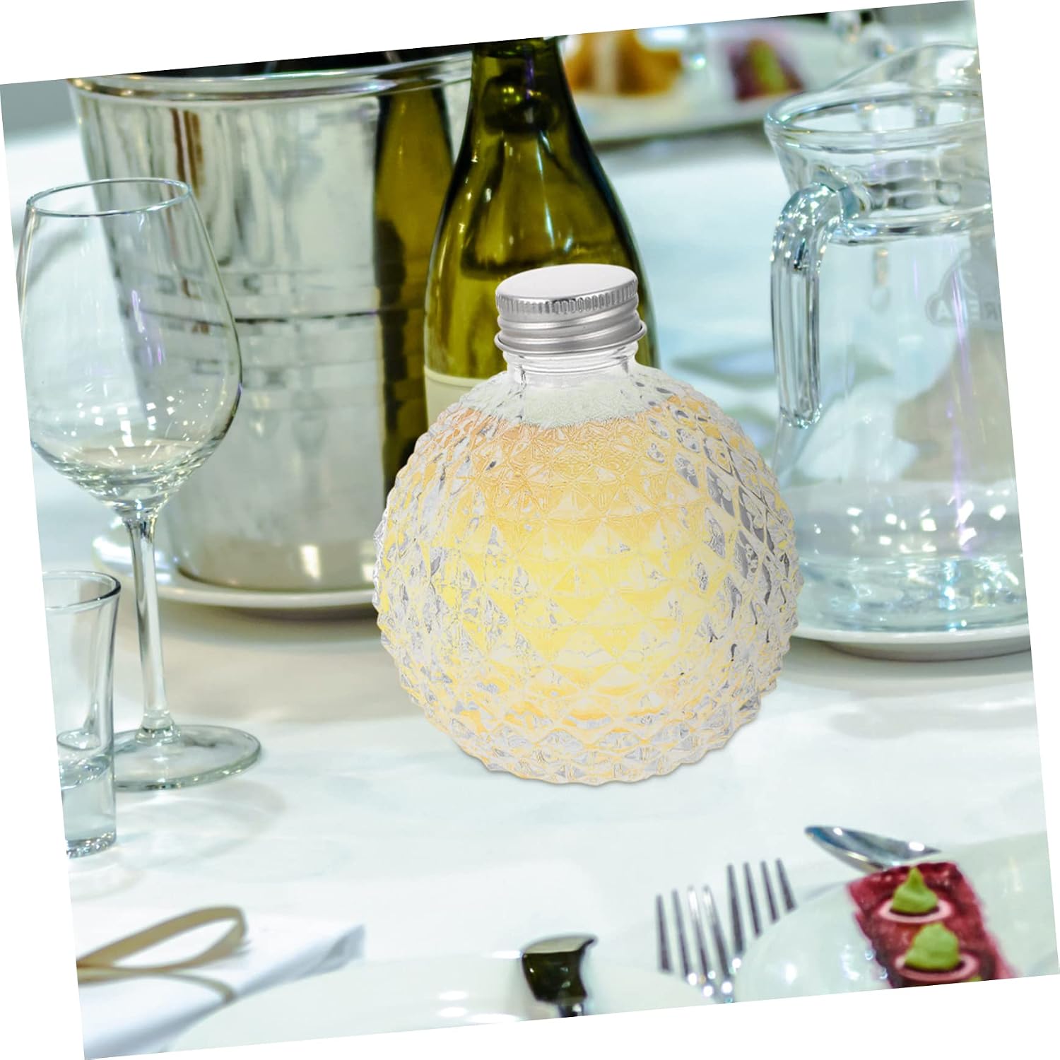 COLLBATH 2pcs Small Glass Juice Bottles with Cork Stoppers Airtight Sealed Containers for Handmade Wine Beverages and Liquor Stylish Design for Outdoor Picnics and Home Use