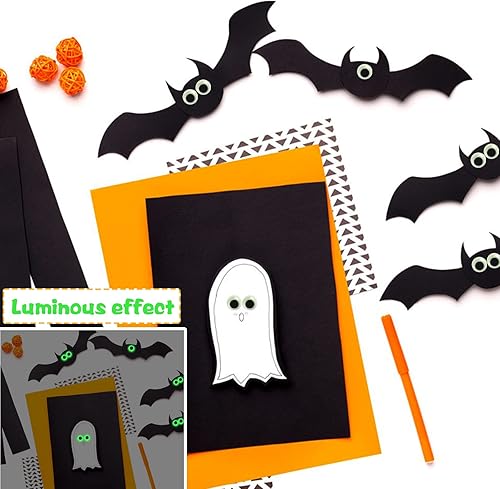 Miniatura 5 de UPINS 300 calcomanías autoadhesivas que brillan en ojos oscuros para manualidades, 0.59 pulgadas (0.591 in), para manualidades, adecuado para