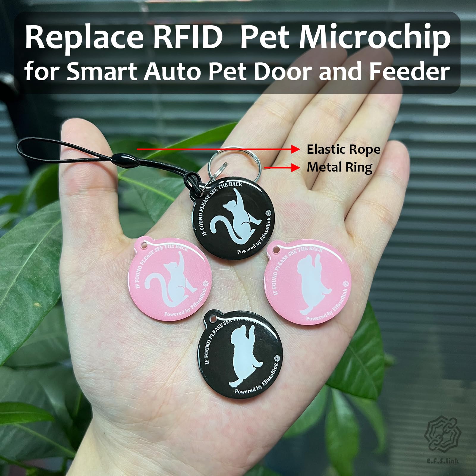 RFID 134.2Khz & QR Code Pet ID Tag, Collar Tag, Dual Function - Scan QR for Helping Lost Pets Go Home, Replace RFID Microchip for Smart Auto Pet Door and Feeder (Black-Cat) - image 6