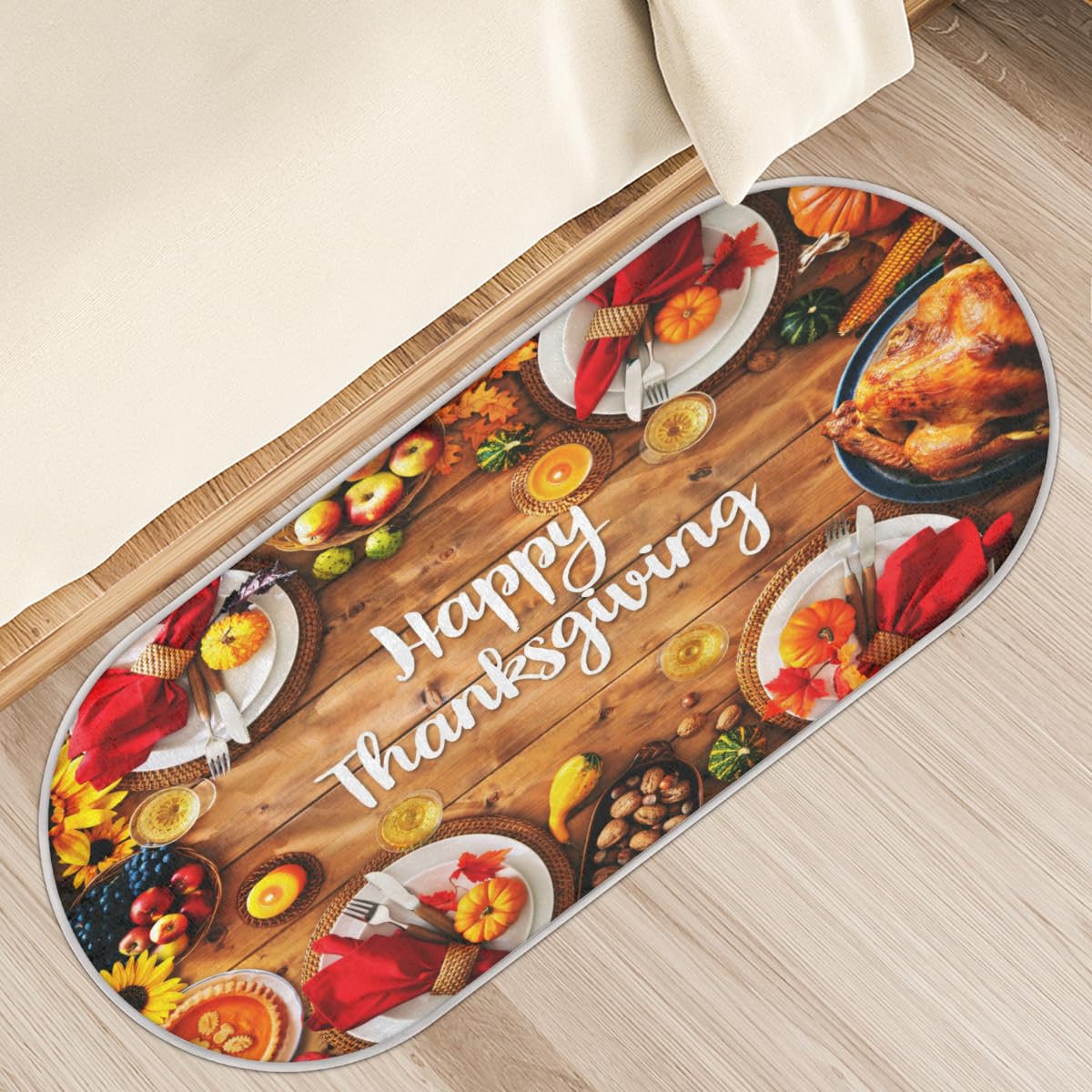 Tapis antidérapant à poils longs pour réchauffer l'ambiance de votre cuisine en automne