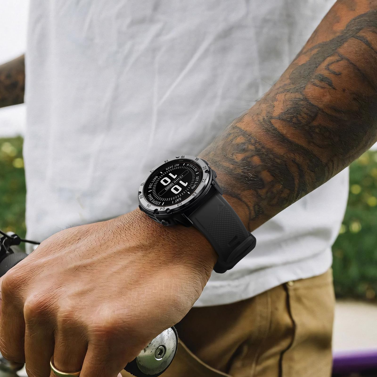 Laffav Pasek kompatybilny z Garmin Fenix 6X Pro – QuickFit 26 mm pasek do zegarka Fenix 6X, Fenix 7X Pro Fenix 7X Fenix 8, sportowy, silikonowy pasek zapasowy do Fenix 5X 3 Epix Pro Gen 2 51 mm