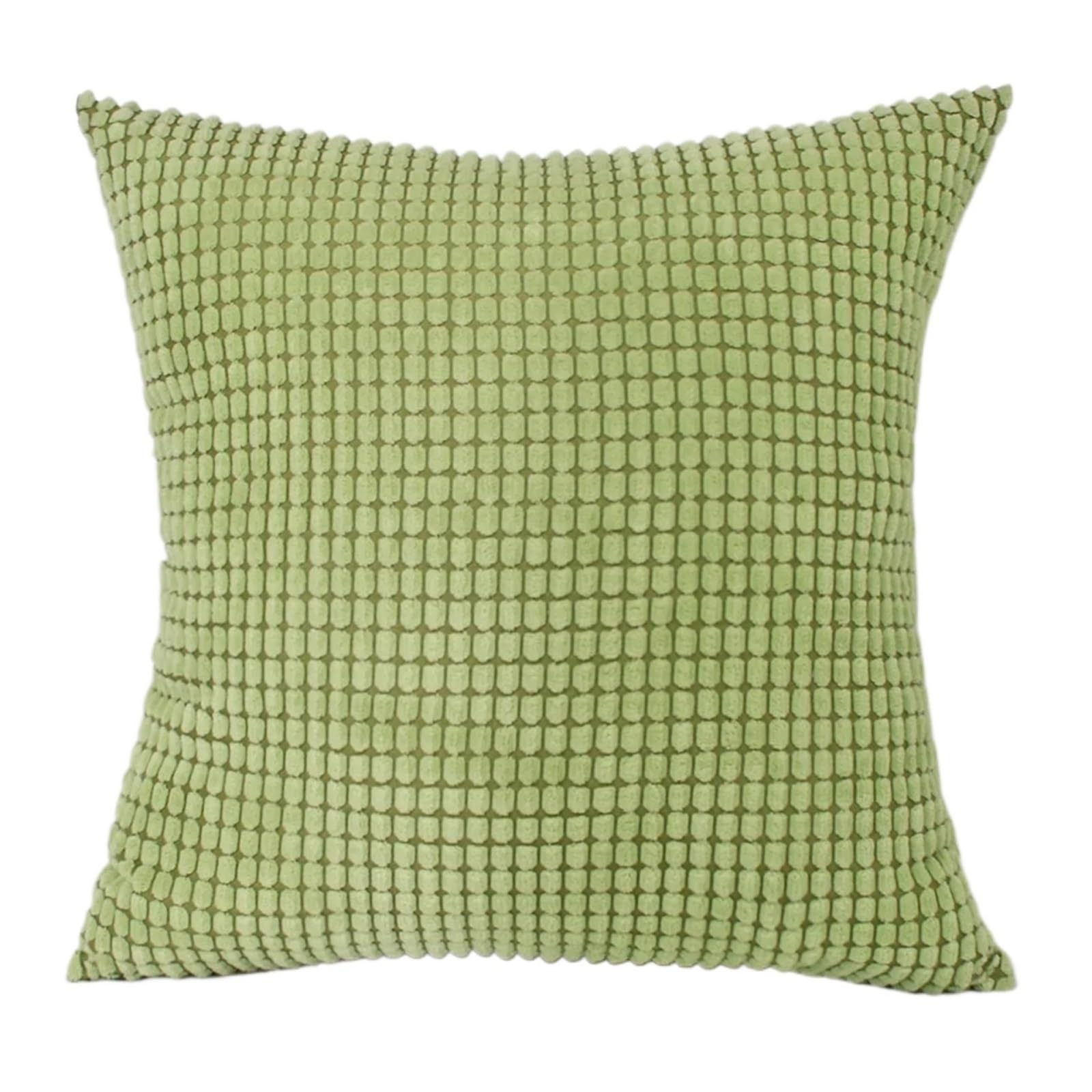 BFLCWSTD Cushion Covers Corduroy Big Corn Kernel Plush Cushion Cover Sofa Pillow Home Bed Decoration(Green)