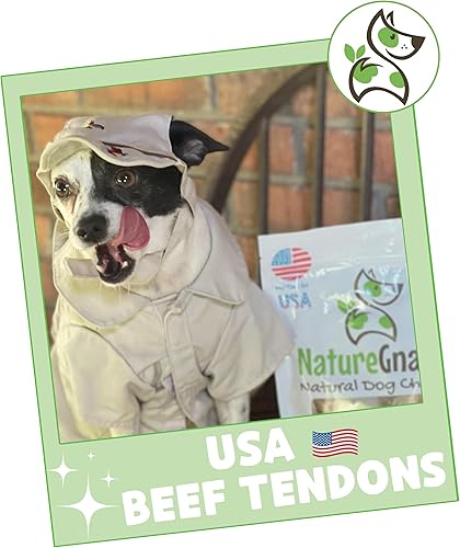 Miniatura 7 de Nature Gnaws Tendones de carne de Estados Unidos para perros, masticables dentales naturales de un solo ingrediente, golosinas para perros de larga
