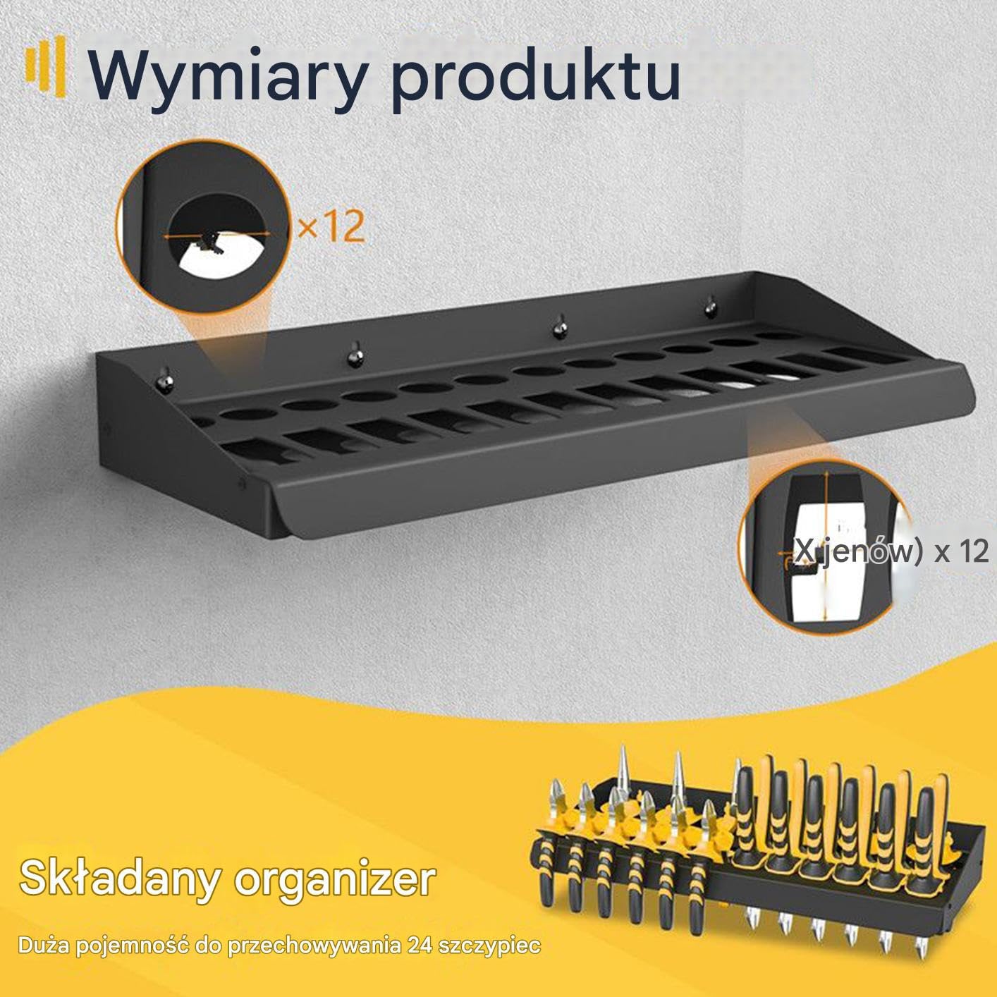 Uchwyty i organizery na śrubokręty Uchwyt organizatora narzędzi, o dużej | Żelazny do przechowywania śrubokrętów Organizer na narzędzia do domu, warsztatu, garażu,