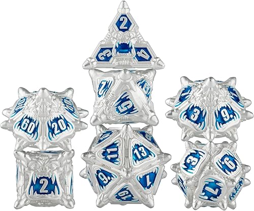 Miniatura 5 de Surpass DND - Juego de dados de metal poliédricos, juego de rol para Calabozos y Dragones, Pathfinder, juego de mesa, dados de d&d, juego de 7