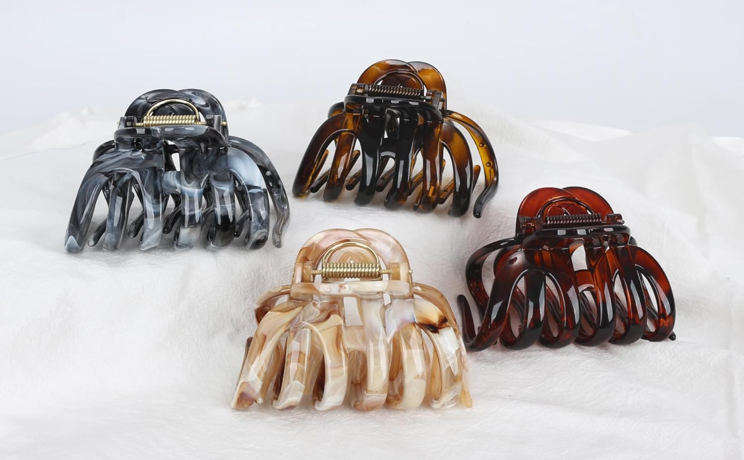 Octopus Hair Claw Clips for Thick, Long, Wavy, Curly Hair - French Large Big Clips, Strong Hold Non-Slip Grip, Tortoise Shell Accessories for Women - Image 8