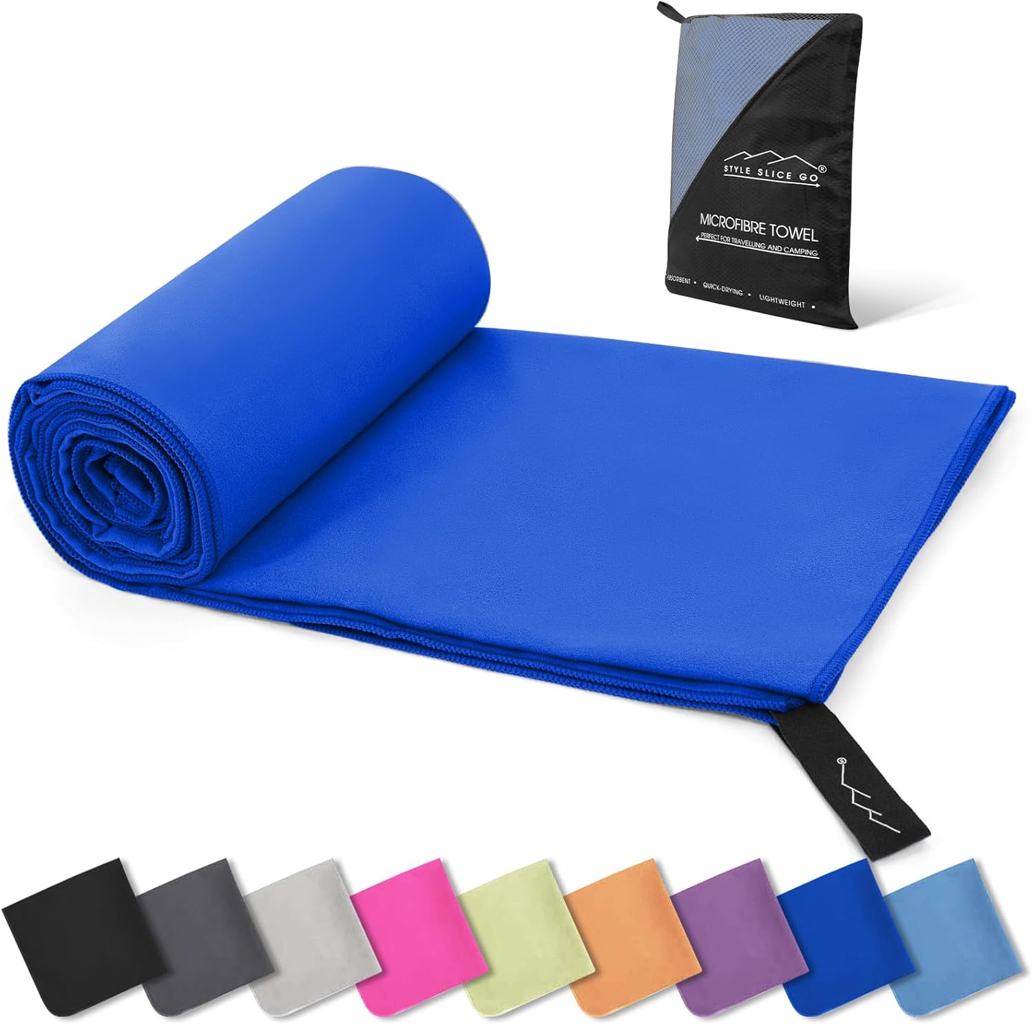 Style Slice Microfibre Towel – Quick dry Lightweight Absorbent Travel Towel for Sports Beach Gym Swimming Camping Hiking Drying Pets – Small Medium Large X-Large XX-Large 200 by 100cm