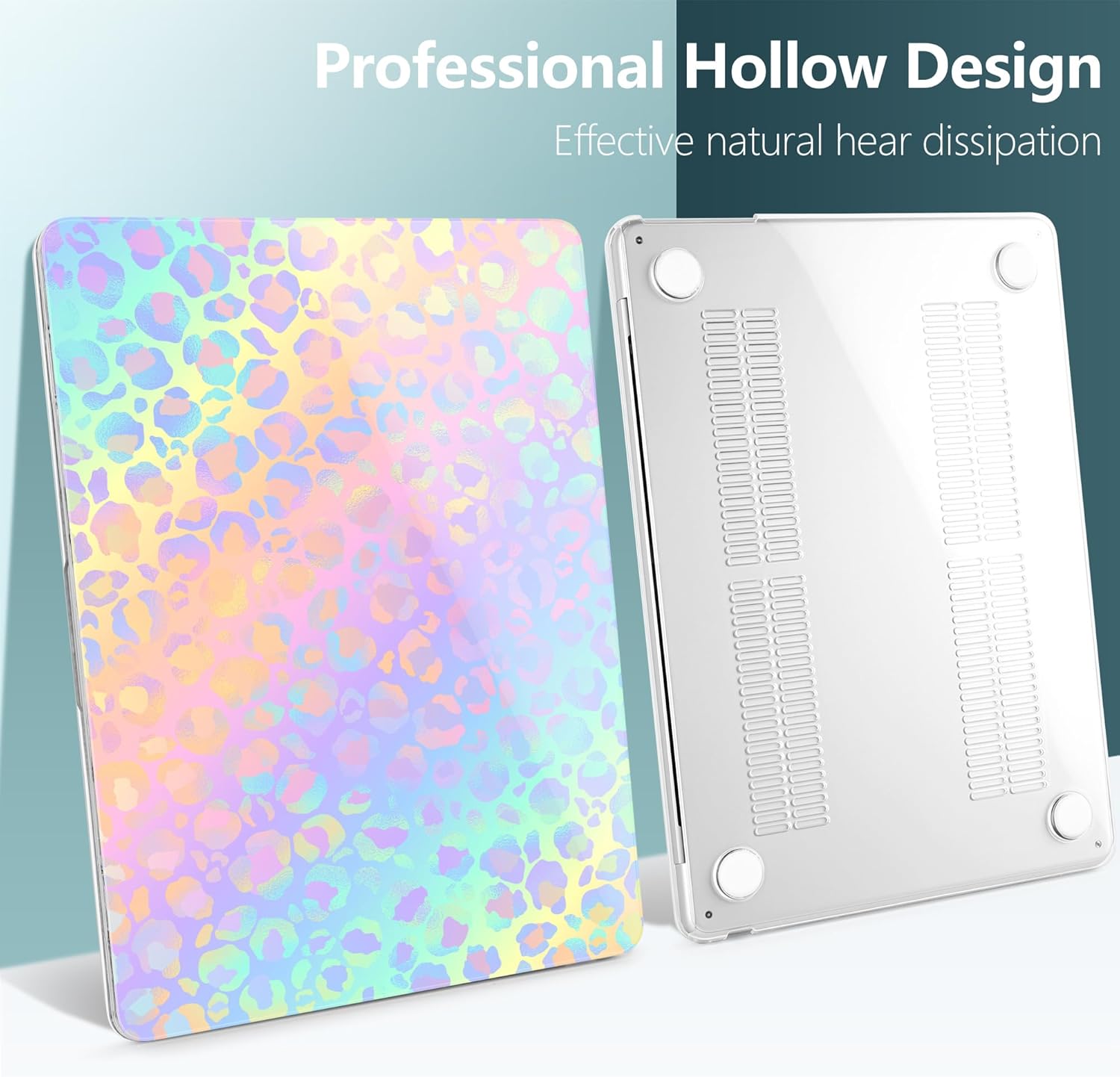 DONGKE Compatible with M4 MacBook Air 15 inch Case 2025-2023 A3241 A3114 A2941 M3 M2 Retina Display Touch ID, Plastic Hard Case & Keyboard Skin for MacBook Air 15" - Colorful Leopard - Image 4